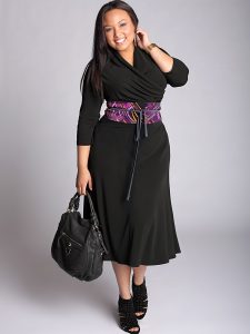 Plus Size Black Wrap Dress