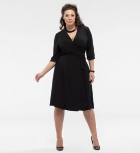 Plus Size Black Wrap Dress