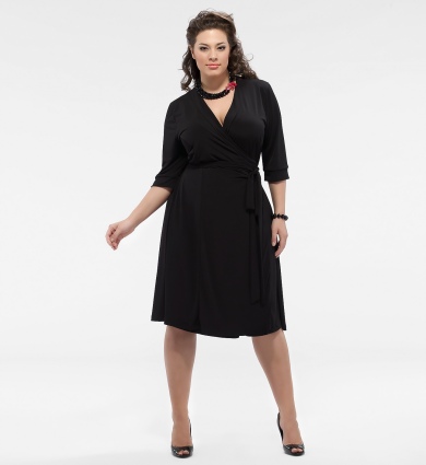 black wrap dress plus