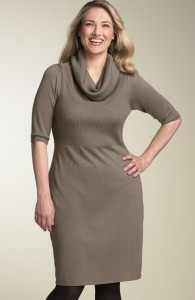 Plus Size Cowl Neck Sweater Dress