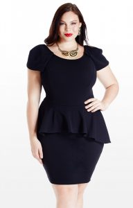 Plus Size Peplum Dress With Sleeves