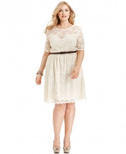 Plus Size White Lace Dress