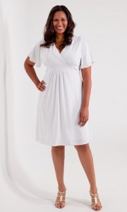 Plus Size White Wrap Dress