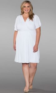 Plus Size White Wrap Dress