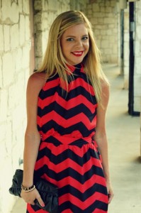 Red Chevron Maxi Dress