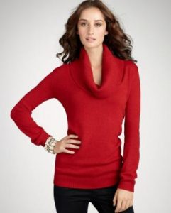 Red Cowl Neck Sweater Dress