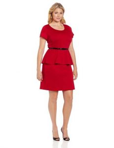 Red Peplum Dress Plus Size