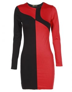 Red and Black Bodycon Dress