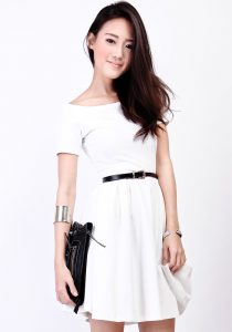 Skater White Dress