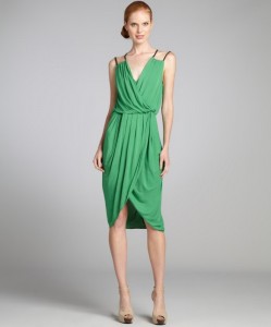 Sleeveless Faux Wrap Dress