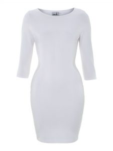 White Bodycon Dress With Sleeves