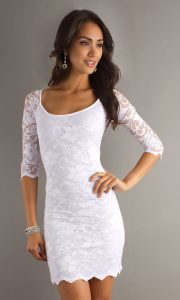 White Lace Short Dress