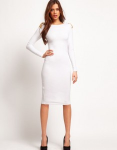 White Midi Bodycon Dress