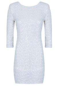 White Sequin Bodycon Dress