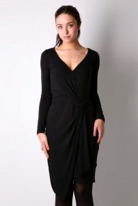 Womens Black Wrap Dress