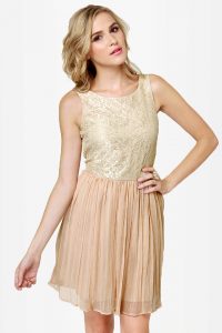 Beige Lace Dress