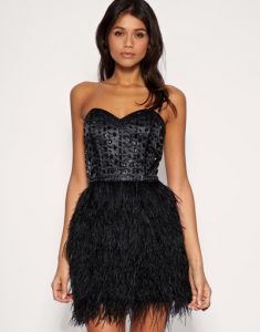 Black Feather Cocktail Dress
