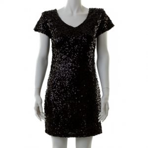 Black Sequin Shift Dress