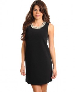 Black Sleeveless Shift Dress