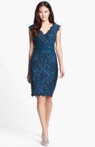 Blue Lace Sheath Dress