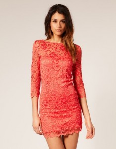 Coral Lace Dress