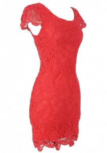 Coral and Lace Dress