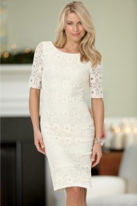 Lace Sheath Dress with Sleeves