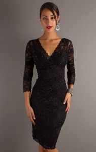 Long Sleeve Black Cocktail Dress