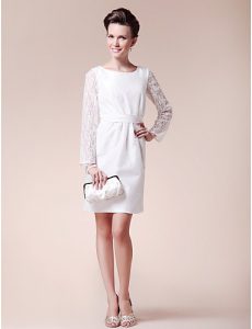 Long Sleeve White Cocktail Dress