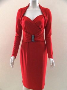 Red Cocktail Dress with Sleeves