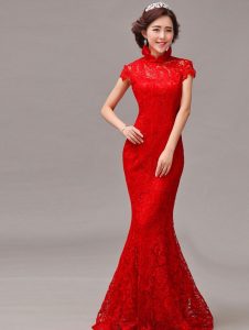 Red Lace Prom Dress