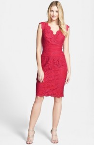 Red Lace Sheath Dress