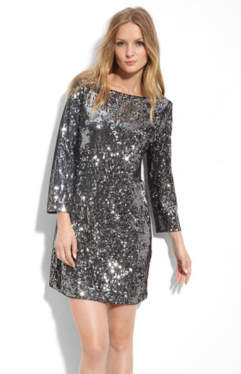 sequin shift mini dress