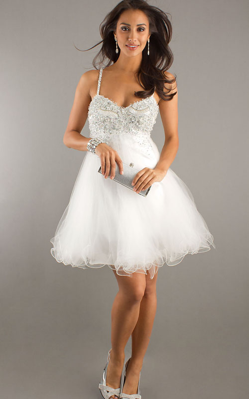 White Cocktail  Dress  Picture Collection DressedUpGirl com