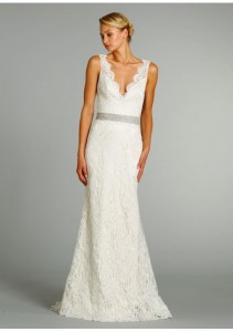 V Neck Sheath Wedding Dress