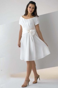 White Cocktail Dress with Sleeves