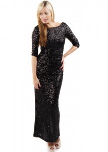 Black Sequin Maxi Dress