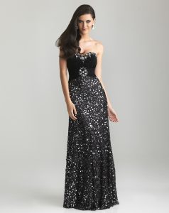 Black Sequin Prom Dress