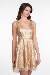 Gold Sequin Cocktail Dress