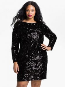 Plus Size Black Sequin Dress