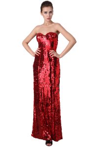 Strapless Red Sequin Dress