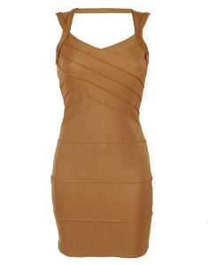 Beige Bodycon Dress