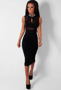 Black Bodycon Midi Dress