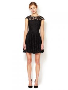 Black Lace Fit and Flare Dress