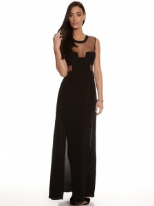 Black Mesh Maxi Dress