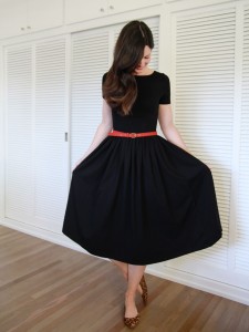 Black Midi Dress with Sleeves