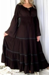 Black Peasant Dress