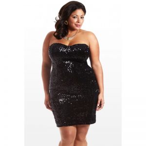 Black Sequin Dress Plus Size