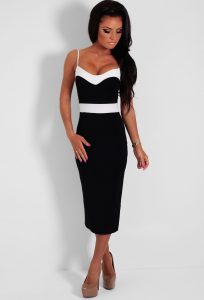 Black and White Midi Dress