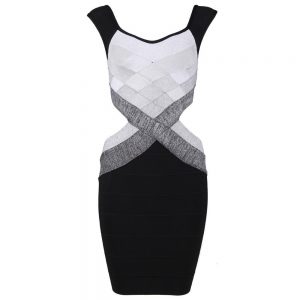 Black and White Midi Dress